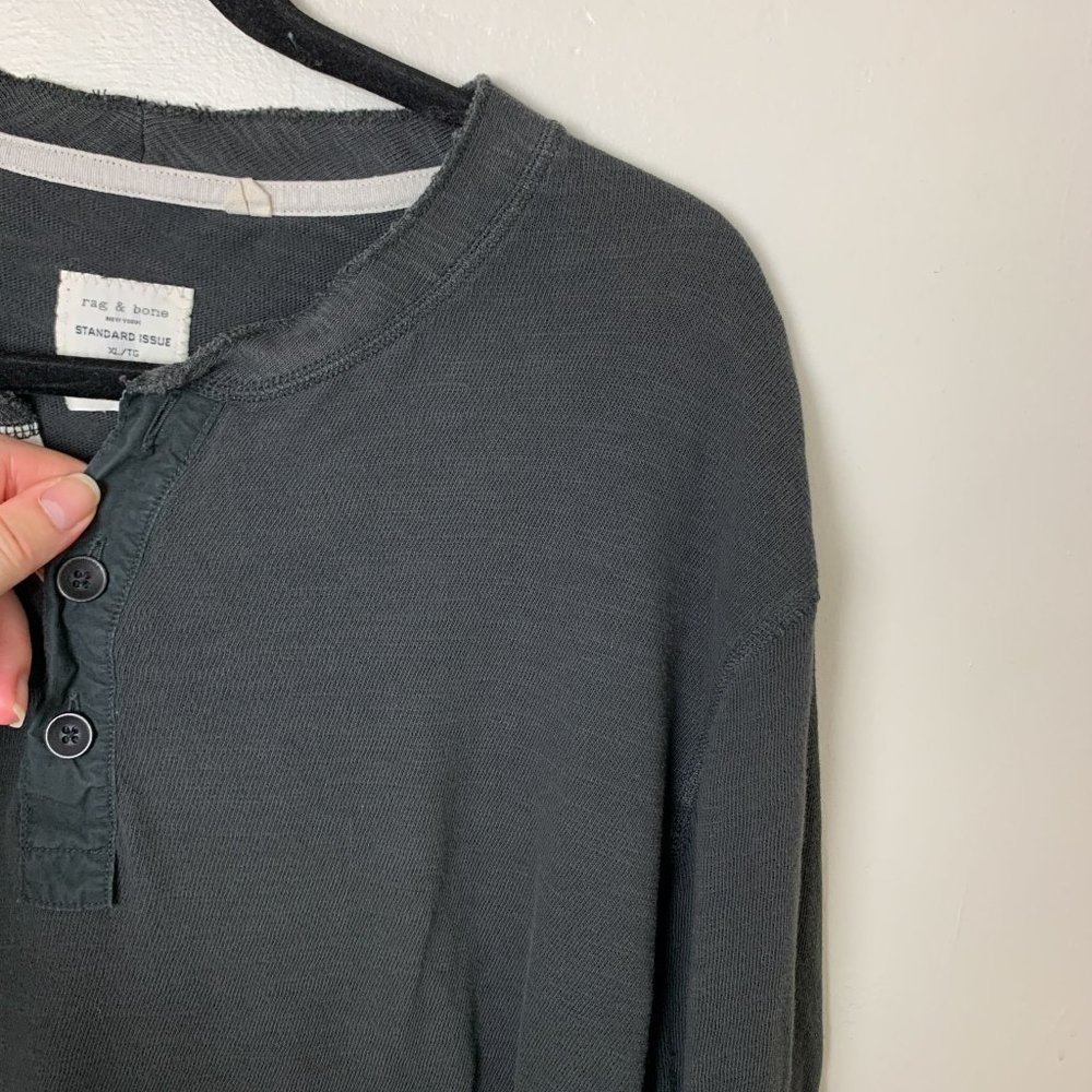 Rag & Bone Standard Issue Gray Henley - image 2